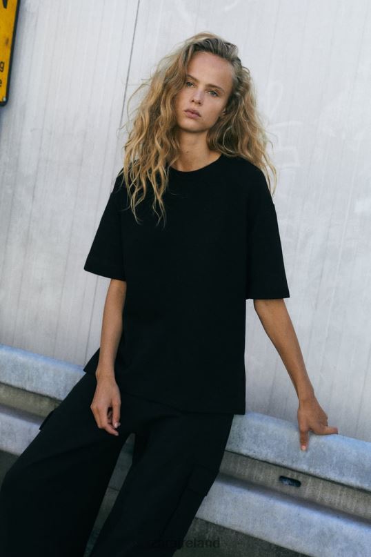 Zara Oversized T-Shirt Women 462J0461 Black Clothing